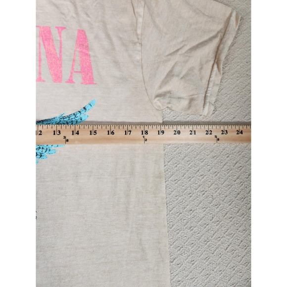 Nirvana T-Shirt Graphic Tee Unisex S Beige Cotton 100 Short Sleeve Round Neck - Picture 5 of 8